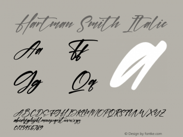 Hartman Smith Italic Version 1.00;August 28, 2021;FontCreator 13.0.0.2683 64-bit图片样张