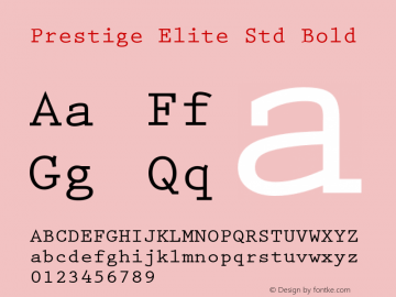 Prestige Elite Std Bold Version 2.015;PS 002.000;hotconv 1.0.51;makeotf.lib2.0.18671 Font Sample