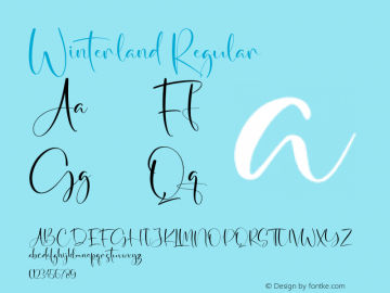 Winterland Version 1.00;September 3, 2021;FontCreator 13.0.0.2683 64-bit图片样张