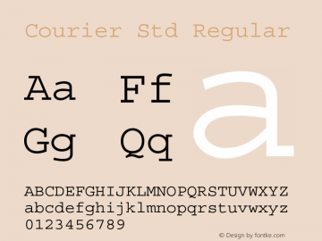 Courier Std Regular Version 2.041;PS 2.000;hotconv 1.0.57;makeotf.lib2.0.21895图片样张