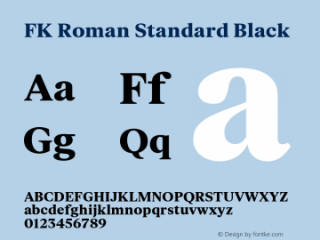 FK Roman Standard Black Version 1.100; ttfautohint (v1.8.3)图片样张