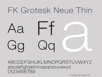 FK Grotesk Neue Thin Version 1.106图片样张