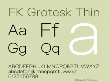FK Grotesk Thin Version 3.000图片样张