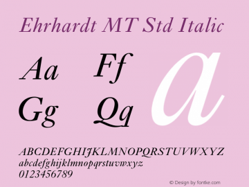 Ehrhardt MT Std Italic Version 2.035;PS 002.000;hotconv 1.0.51;makeotf.lib2.0.18671图片样张