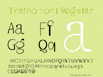 Traino Font Version 1.00;August 16, 2021;FontCreator 12.0.0.2555 64-bit图片样张