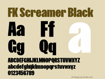 FK Screamer Black Version 2.002; ttfautohint (v1.8.3)图片样张