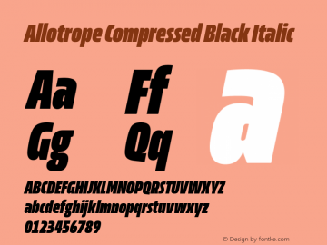 Allotrope Compressed Black Italic Version 1.000 | web-TT图片样张