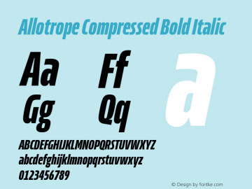 Allotrope Compressed Bold Italic Version 1.000 | web-TT图片样张