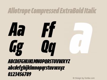Allotrope Compressed ExtraBold Italic Version 1.000 | web-TT图片样张