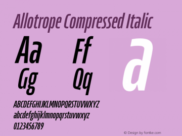 Allotrope Compressed Italic Version 1.000 | web-TT图片样张
