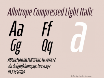 Allotrope Compressed Light Italic Version 1.000 | web-TT图片样张