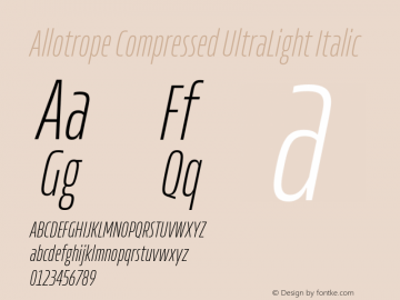 Allotrope Compressed UltraLight Italic Version 1.000 | web-TT图片样张