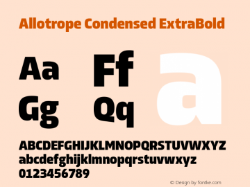 Allotrope Condensed ExtraBold Version 1.000 | web-TT图片样张