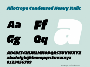 Allotrope Condensed Heavy Italic Version 1.000 | web-TT图片样张