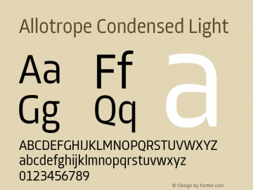 Allotrope Condensed Light Version 1.000 | web-TT图片样张