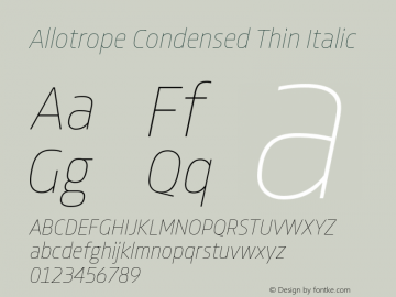 Allotrope Condensed Thin Italic Version 1.000 | web-TT图片样张