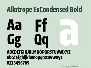 Allotrope ExCondensed Bold Version 1.000 | web-TT图片样张