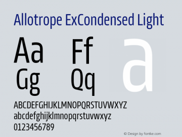 Allotrope ExCondensed Light Version 1.000 | web-TT图片样张