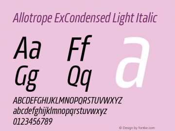 Allotrope ExCondensed Light Italic Version 1.000 | web-TT图片样张