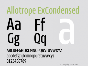 Allotrope ExCondensed Version 1.000 | web-TT图片样张