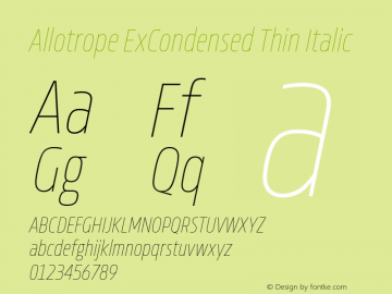 Allotrope ExCondensed Thin Italic Version 1.000 | web-TT图片样张