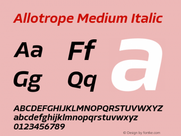 Allotrope Medium Italic Version 1.000 | web-TT图片样张