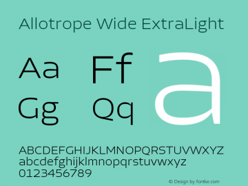 Allotrope Wide ExtraLight Version 1.000 | web-TT图片样张