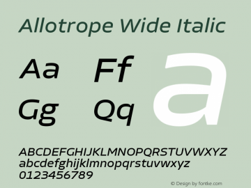 Allotrope Wide Italic Version 1.000 | web-TT图片样张