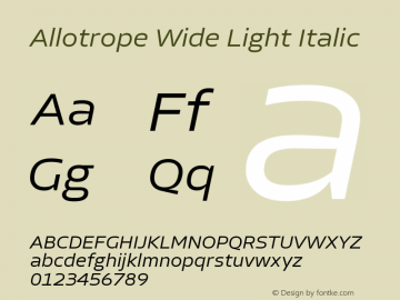 Allotrope Wide Light Italic Version 1.000 | web-TT图片样张