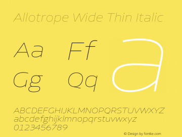 Allotrope Wide Thin Italic Version 1.000 | web-TT图片样张