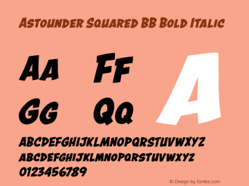 AstounderSquaredBB-BoldItalic Version 1.000图片样张