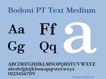 Bodoni PT Text Medium Version 1.000W图片样张