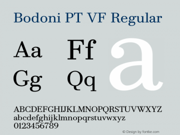 Bodoni PT VF Version 1.000图片样张