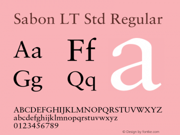 Sabon LT Std Regular Version 1.040;PS 001.001;Core 1.0.35;makeotf.lib1.5.4492 Font Sample
