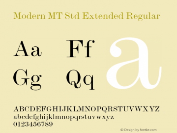 Modern MT Std Extended Regular Version 1.047;PS 001.000;Core 1.0.38;makeotf.lib1.6.5960 Font Sample