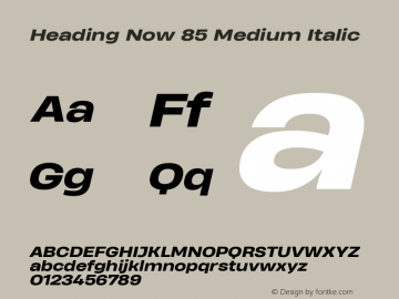 Heading Now 85 Medium Italic Version 1.001图片样张