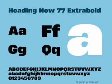 Heading Now 77 Extrabold Version 1.001图片样张