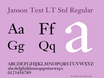 janson text lt std font