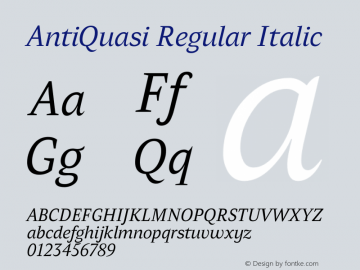 AntiQuasi-Italic 1.0 | wf-rip DC20190510图片样张