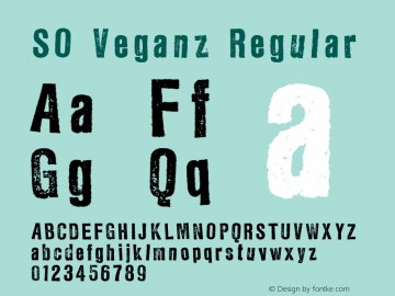 SO Veganz Regular Version 1.000;hotconv 1.0.109;makeotfexe 2.5.65596图片样张