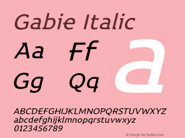 Gabie Italic Version 1.003;Fontself Maker 3.5.4图片样张