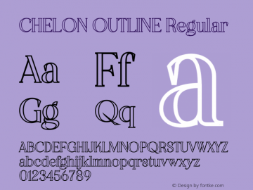 CHELON OUTLINE Version 1.00;June 29, 2021;FontCreator 13.0.0.2683 64-bit图片样张