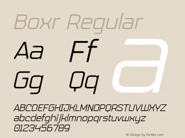 Boxr Light Italic Version 1.002图片样张