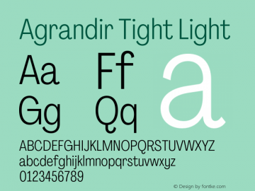 Agrandir Tight Light Version 3.000;hotconv 1.0.109;makeotfexe 2.5.65596图片样张