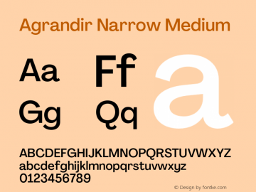 Agrandir Narrow Medium Version 3.000;hotconv 1.0.109;makeotfexe 2.5.65596图片样张
