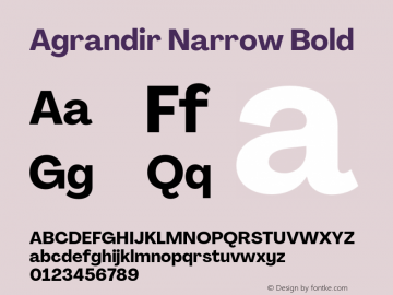 Agrandir Narrow Bold Version 3.000;hotconv 1.0.109;makeotfexe 2.5.65596图片样张