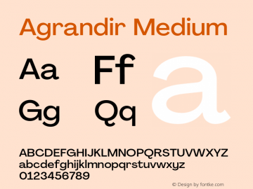 Agrandir Medium Version 3.000;hotconv 1.0.109;makeotfexe 2.5.65596图片样张