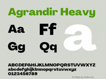 Agrandir Heavy Version 3.000;hotconv 1.0.109;makeotfexe 2.5.65596图片样张
