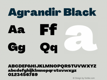 Agrandir Black Version 3.000;hotconv 1.0.109;makeotfexe 2.5.65596图片样张