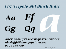 ITC Tiepolo Std Black Italic OTF 1.018;PS 001.000;Core 1.0.31;makeotf.lib1.4.1585图片样张